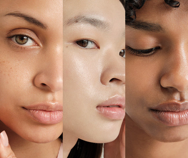 Caras con piel jugosa por aceites de cara